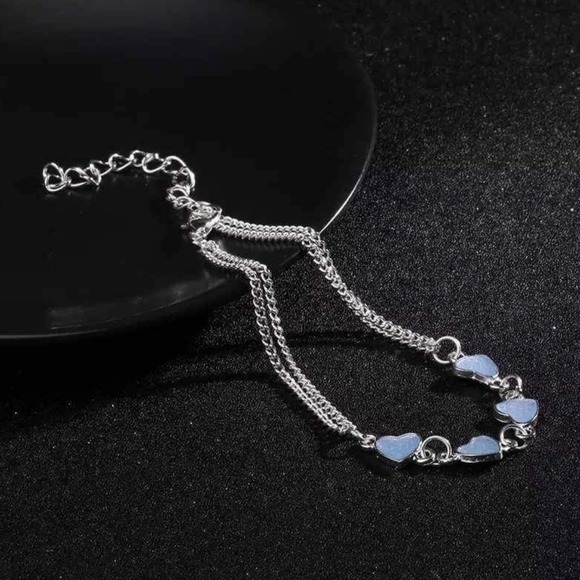 Heart Glow Anklet, Ankle Bracelet - Fully Adjustable Glow in the Dark - Picture 5 of 5